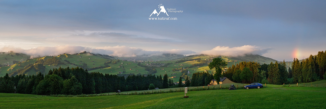 Wie艣 Appenzell i kemping w Kau, www.katiraf.com